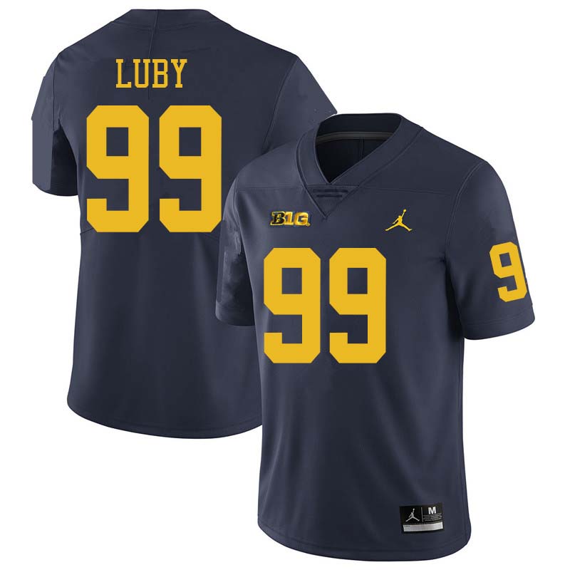 Jordan Brand Men #99 John Luby Michigan Wolverines College Football Jerseys Sale-Navy
